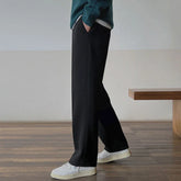 Hearujoy Men's Straight Suit Pants Korean Fashion Pleated Pockets Loose Male Wide Leg Trousers Casual Solid Color 9C3344